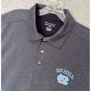 NEW! Champion UNC North Carolina Tar Heels Golf Polo Shirt Mens 2XL Herringbone